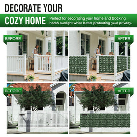 GEIGUIWA artificial ivy fence panel 6 withstands sun without wilting for outdoor use.