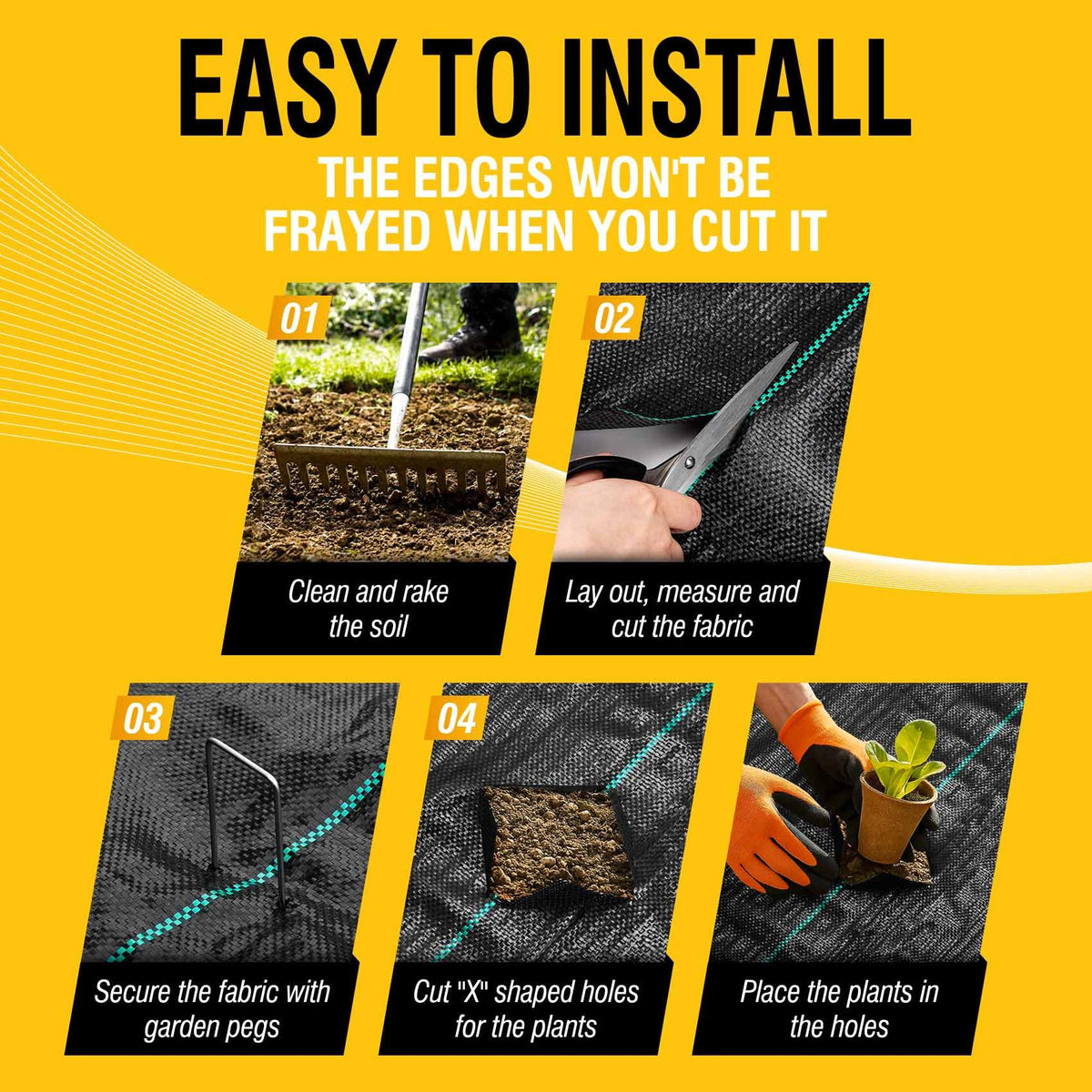 GEIGUIWA installation stripes guide precise cuts for a tidy fit.