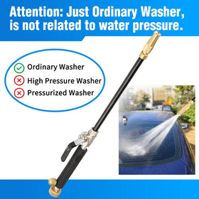 Geila car washing, windows, and wheels with focused, effective spray