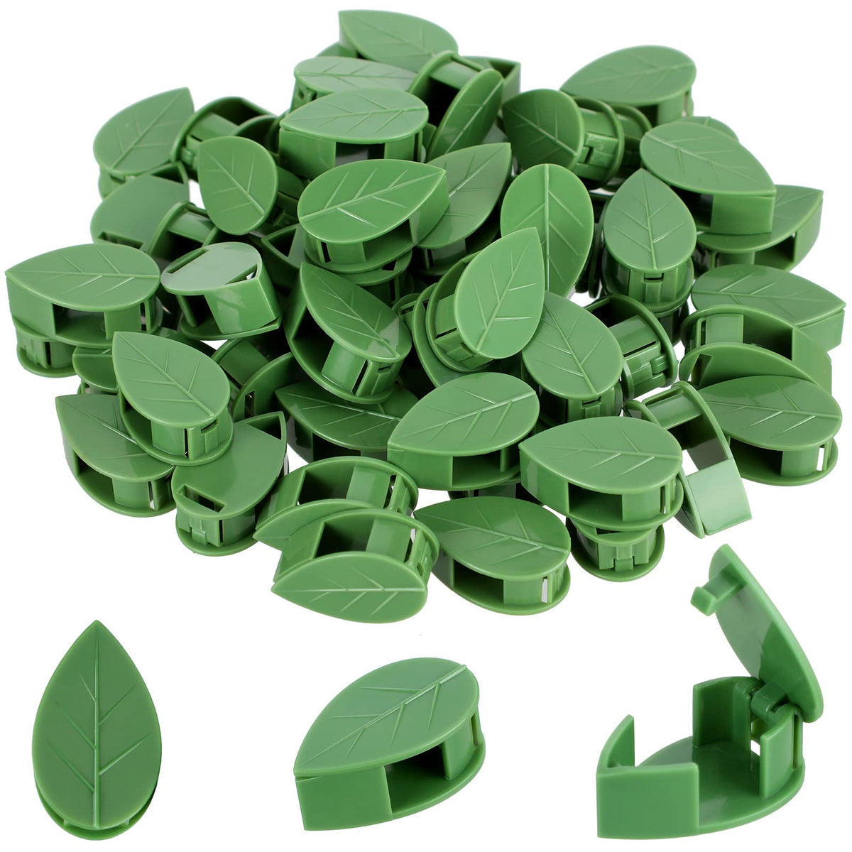 Geiserailie plant fixture clips with leaf design securely holding vines on walls.