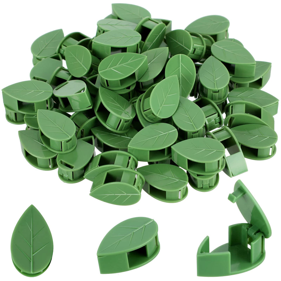 Geiserailie plant fixture clips with leaf design securely holding vines on walls.