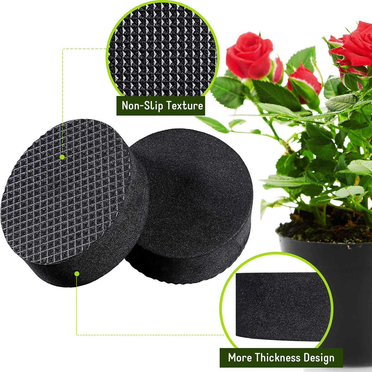 Geiserailie pot feet elevating 0.59 inch to reduce staining and contact.