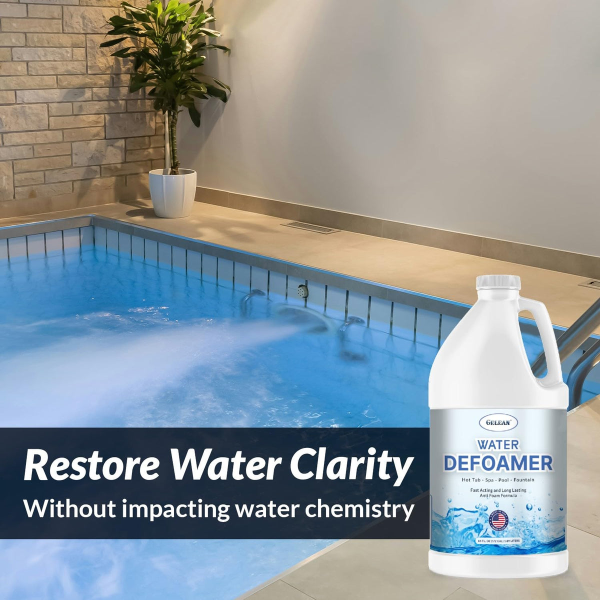 GELEAN defoamer dispersing evenly through spa water