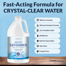 GELEAN defoamer being poured to reduce foam swiftly