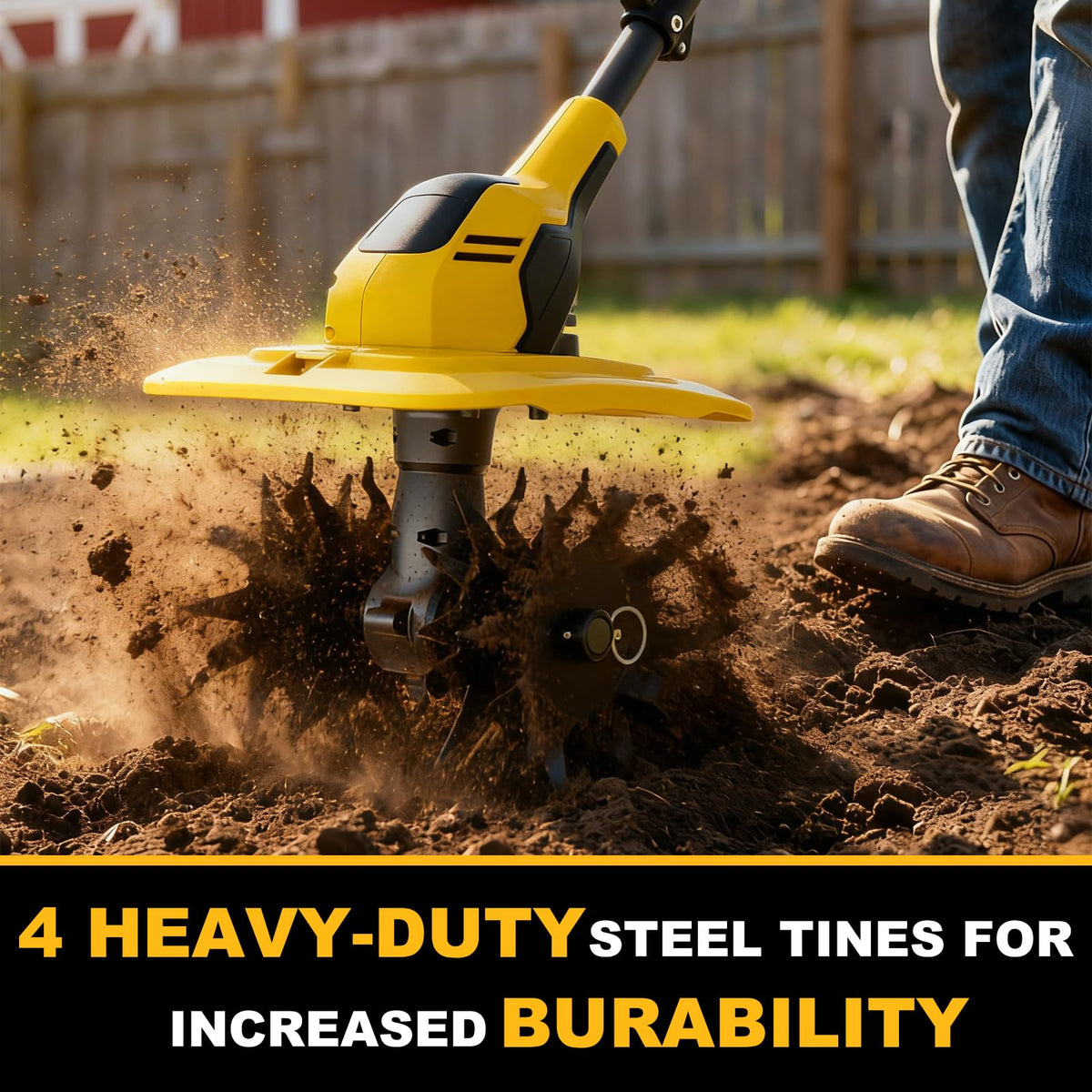 GELIDALITE 20V tiller depth guide at 7 inches for controlled loosening