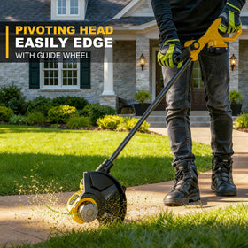 GELIDALITE 3-in-1 design enables trimming, edging, and light mowing.