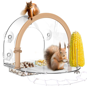 GelinRedcap Window Squirrel Feeder viewing area for up-close wildlife watching.