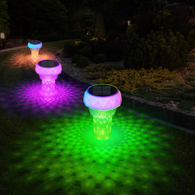 Gemce chlorine holder doubles as a decorative garden feature for outdoor gatherings.
