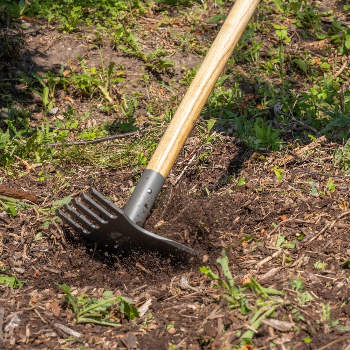 Gempler's steel rake hoe shows durable commercial-grade construction.