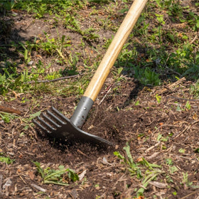 Gempler's steel rake hoe shows durable commercial-grade construction.