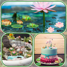 Gemscream lotus flower decor adds color to aquariums and fountains