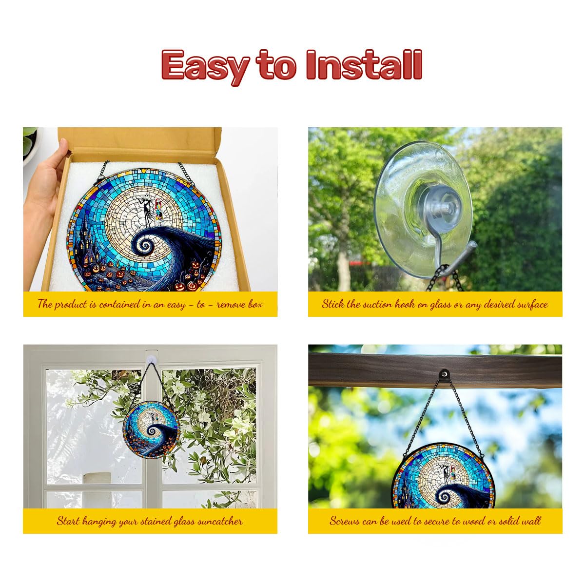 GENANY sun catcher for office decor adds colorful accents