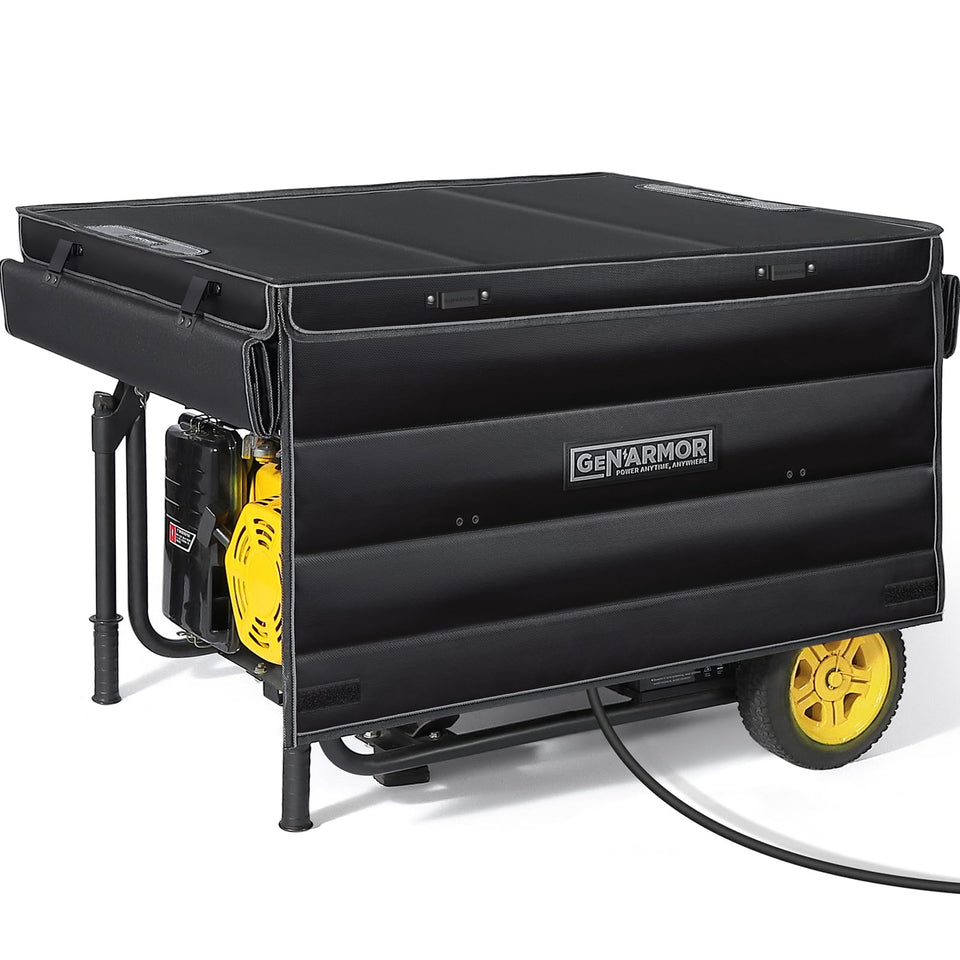 GenArmor generator cover provides waterproof protection for running generators.