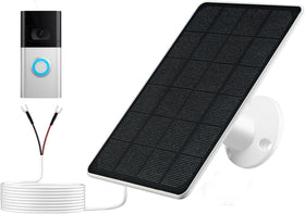 GENDOING solar panel for Ring doorbell with 360° mount for versatile outdoor placement.