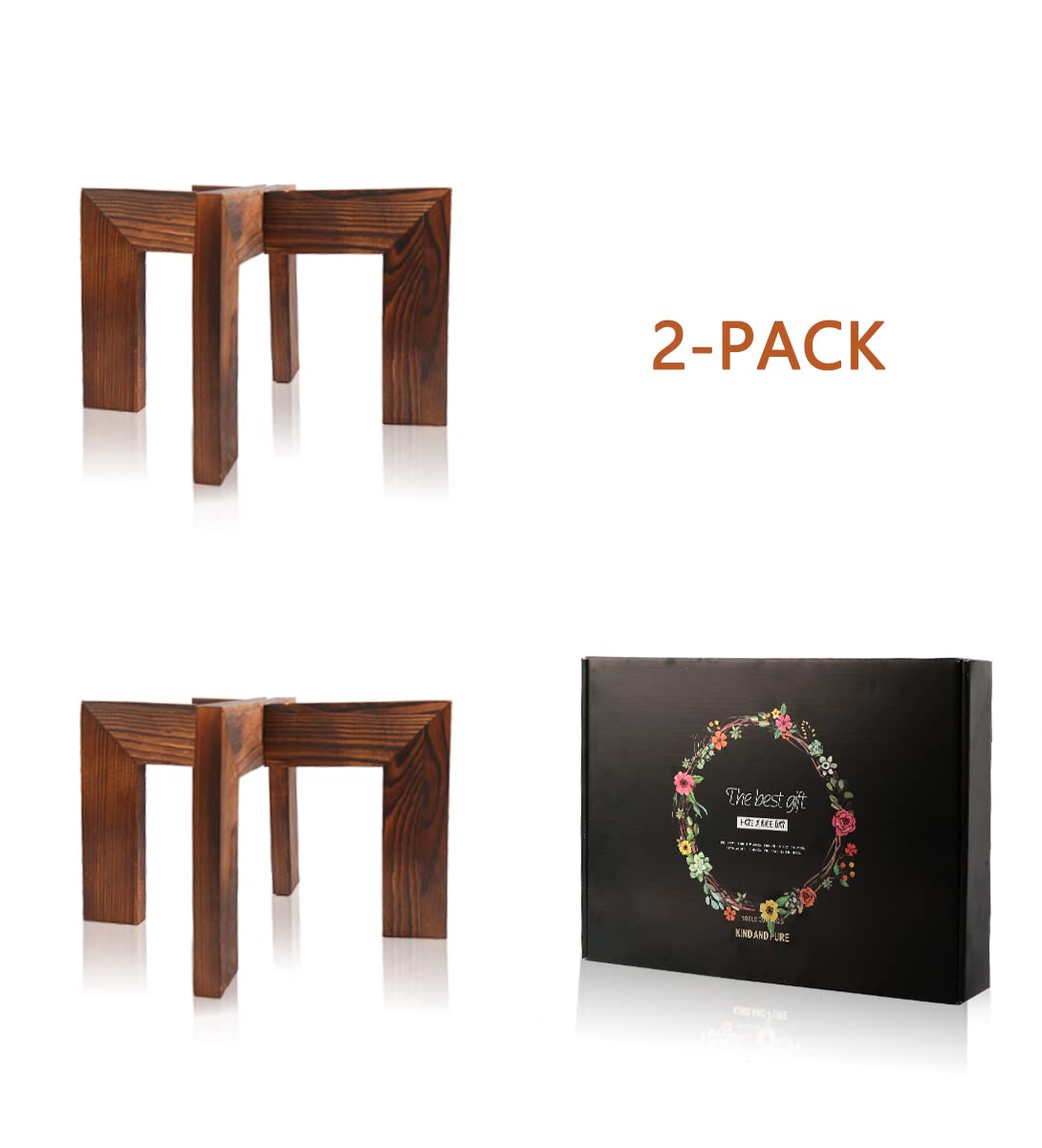 Gendral Forwepup mid-century rattan-style plant stand adds rustic charm.