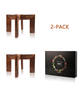 Gendral Forwepup mid-century rattan-style plant stand adds rustic charm.