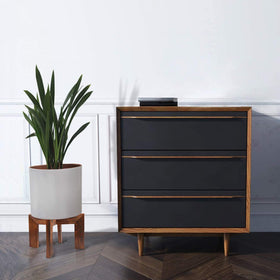 Gendral Forwepup wood plant stand legs detail highlights durable construction.