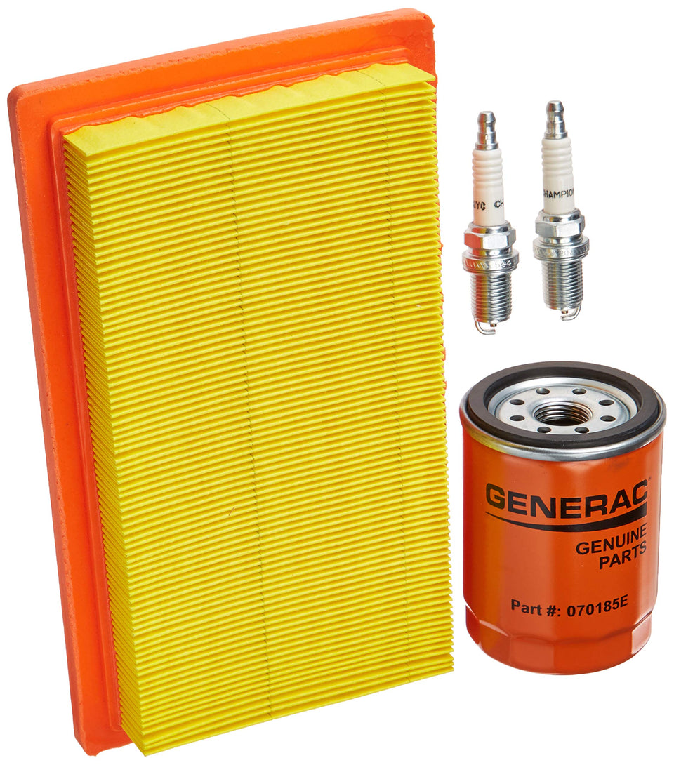 Generac 6485 maintenance kit packaging ready for at-home generator upkeep.