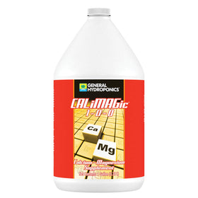 General Hydroponics CALiMAGic bottle and label show calcium and magnesium supplement for plants.