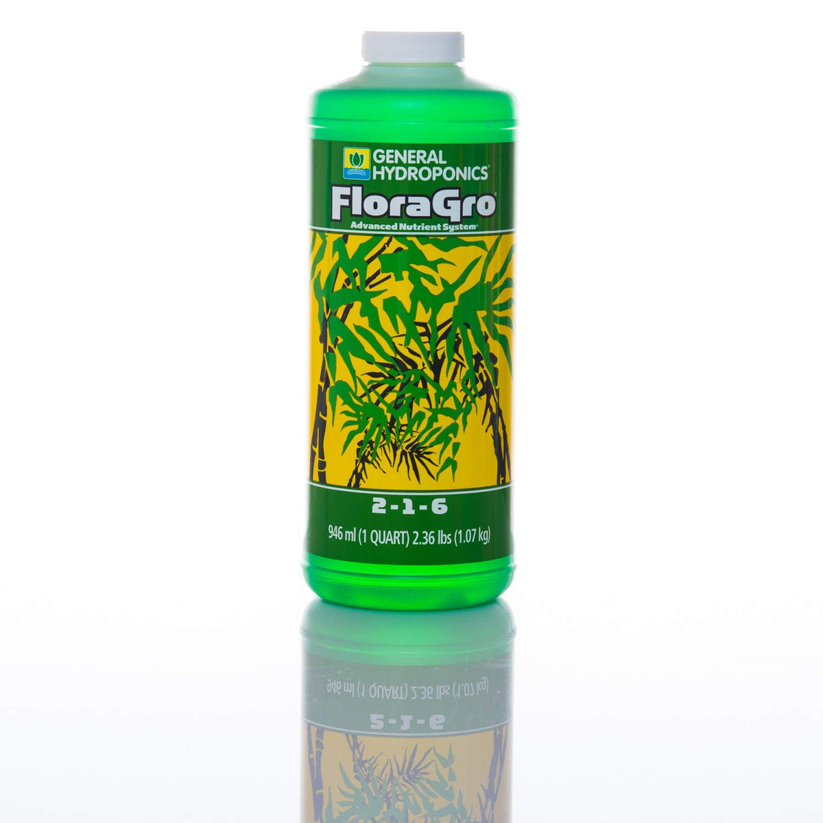 General Hydroponics Flora-Series bottles shown together for customizable feeding.