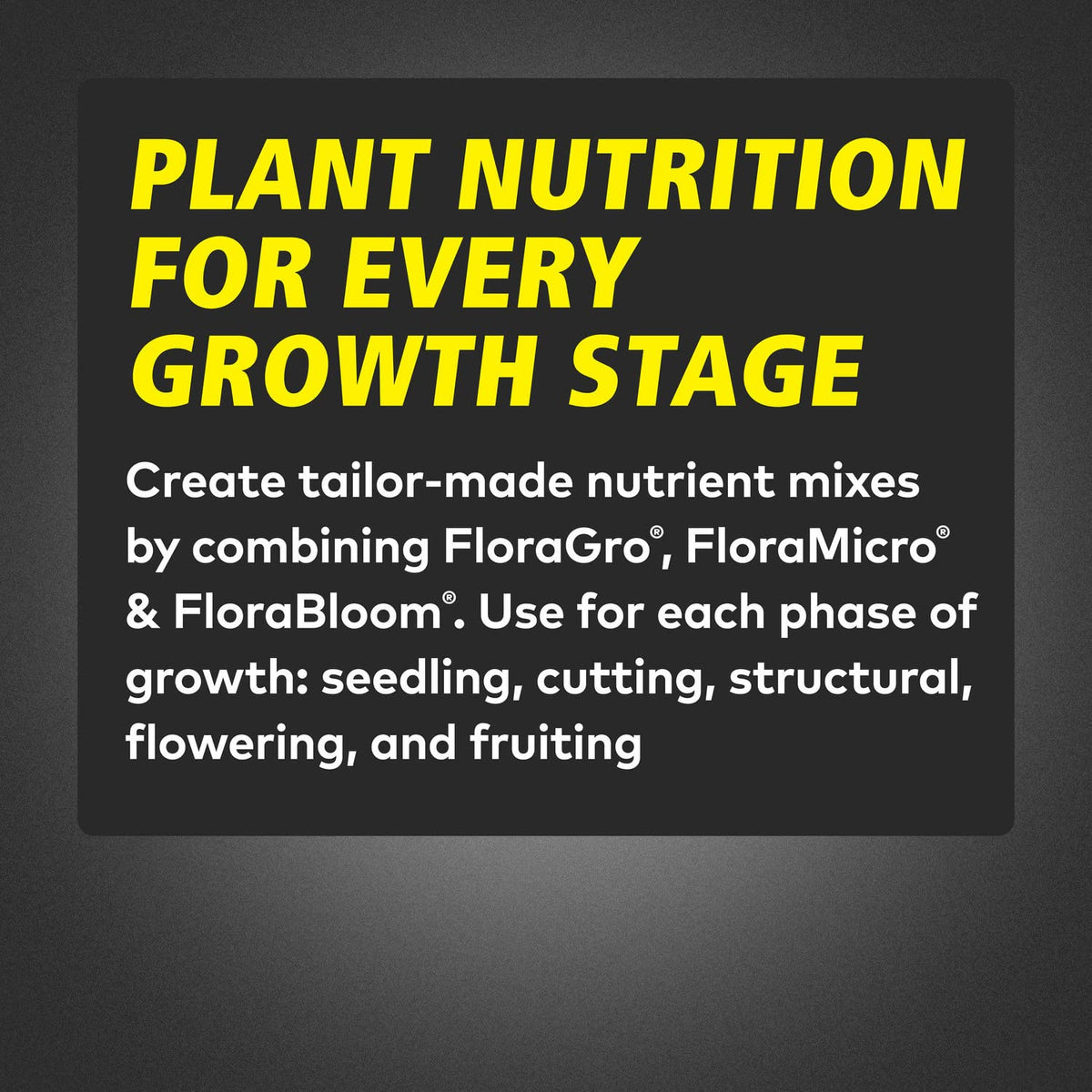 General Hydroponics Flora-Series labels closeup shows clear nutrient dosing