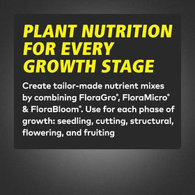 General Hydroponics FloraBloom packaging shows FloraSeries compatibility.