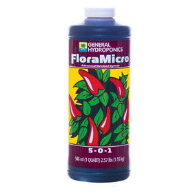 General Hydroponics FloraBloom bottle supports flowering with balanced nutrients for fruits.