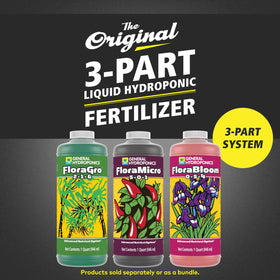 General Hydroponics FloraBloom bottle supports flowering with phosphorus and potassium