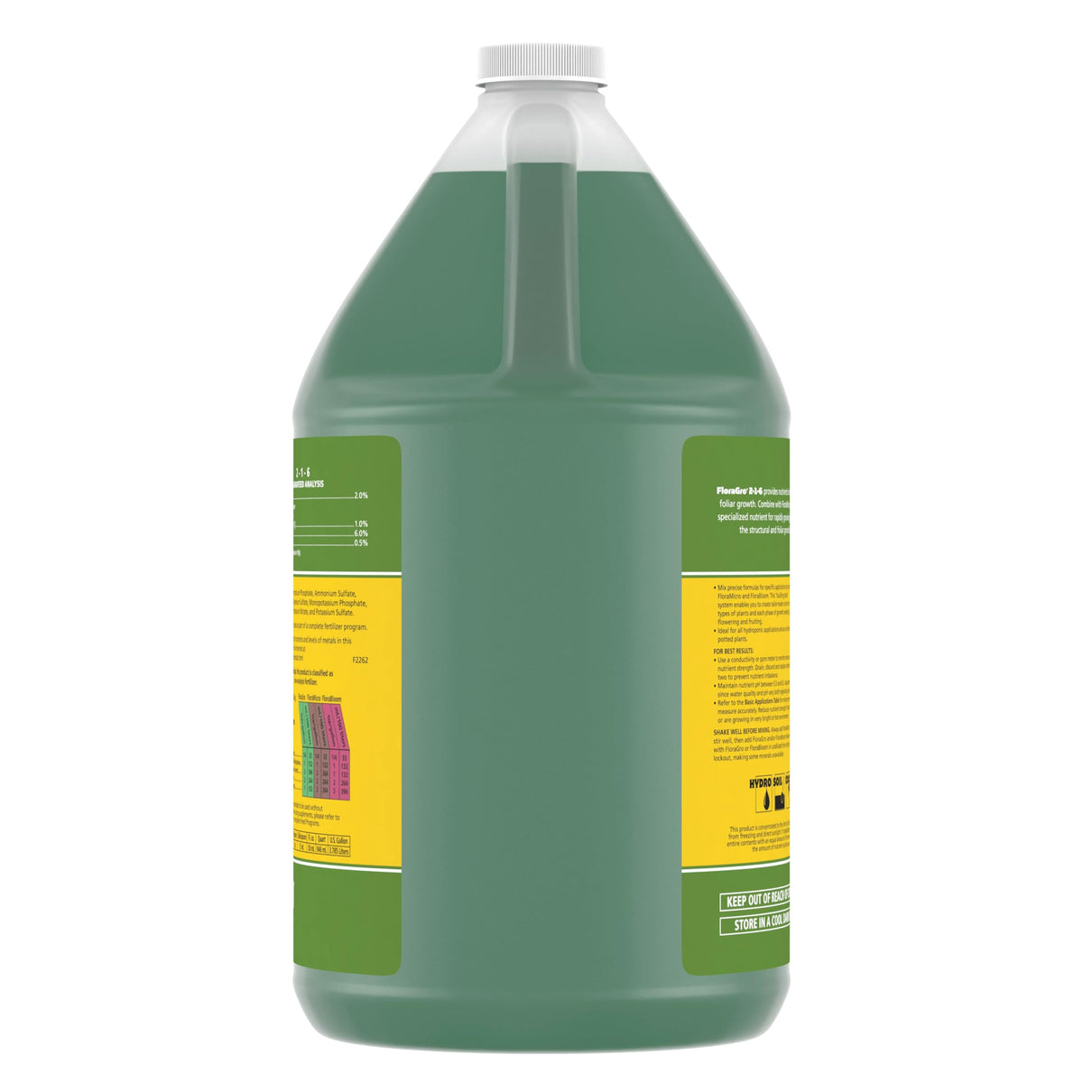 General Hydroponics FloraGro 2-1-6 growth cycle image illustrates vegetative to bloom support