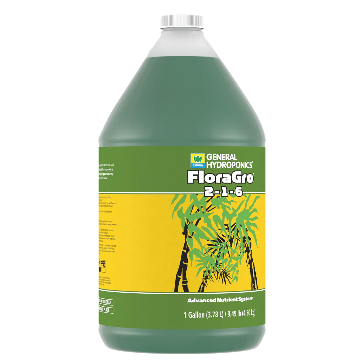 General Hydroponics FloraGro 2-1-6 hydroponic setup shows scalable feeding for various systems