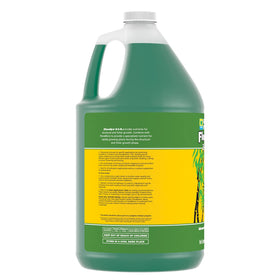 General Hydroponics FloraGro bottle beside a vigorous plant indicates potential for robust vegetative growth.