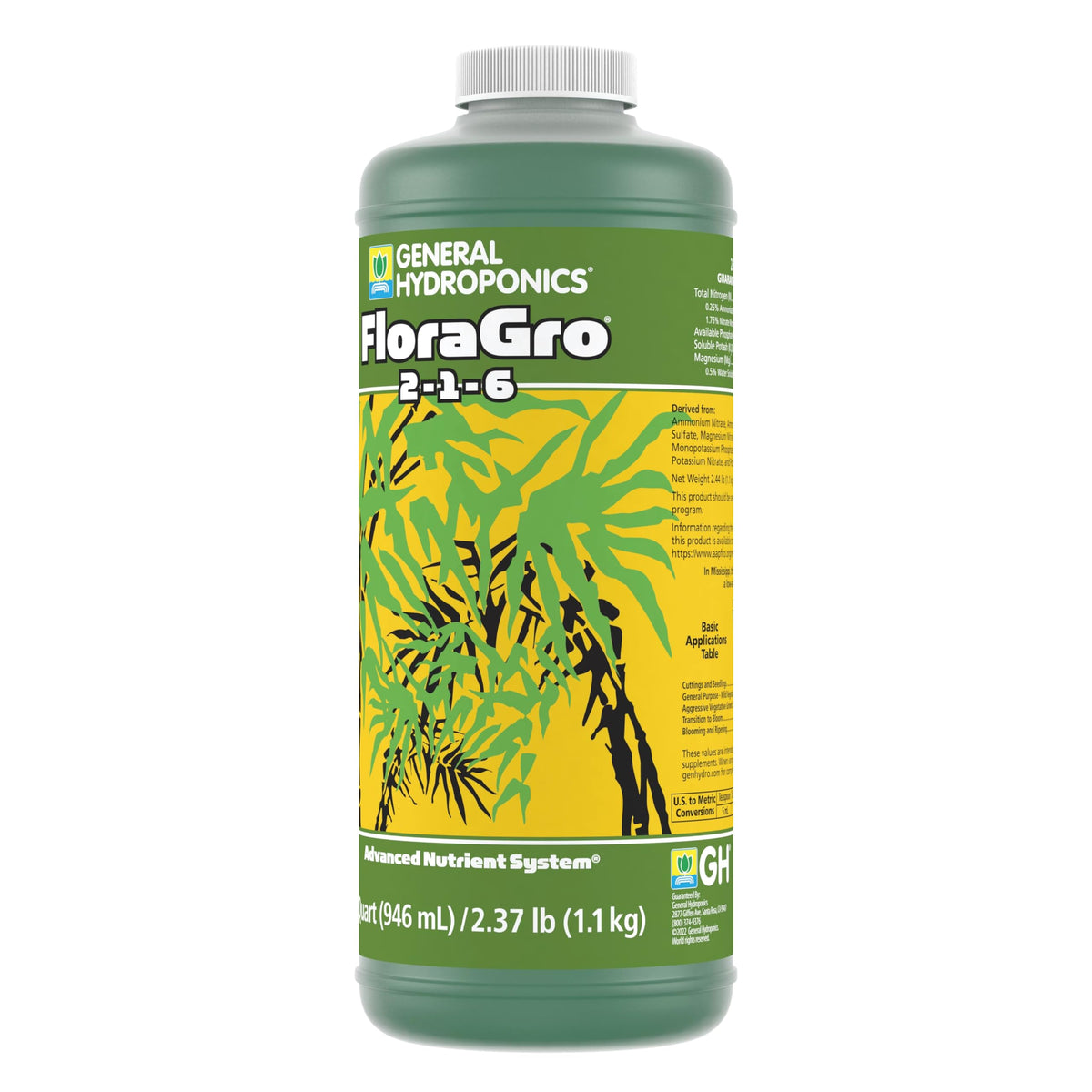Hydroponic setup using FloraGro is ideal for various hydroponic systems.