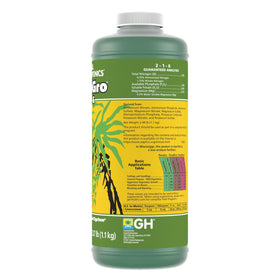 Nutrient solution for potted plants using FloraGro provides balanced nutrition.