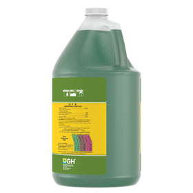 General Hydroponics FloraGro pour spout illustrates easy application and even coverage.