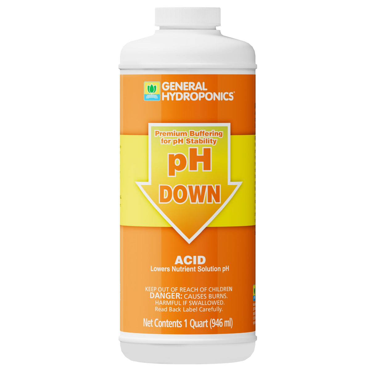 General Hydroponics Liquid Premium pH Buffer bottle for precise pH control