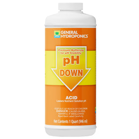 General Hydroponics Liquid Premium pH Buffer bottle for precise pH control