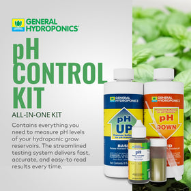 General Hydroponics Ph Control Kit pH Up and Down bottles for simple adjustments