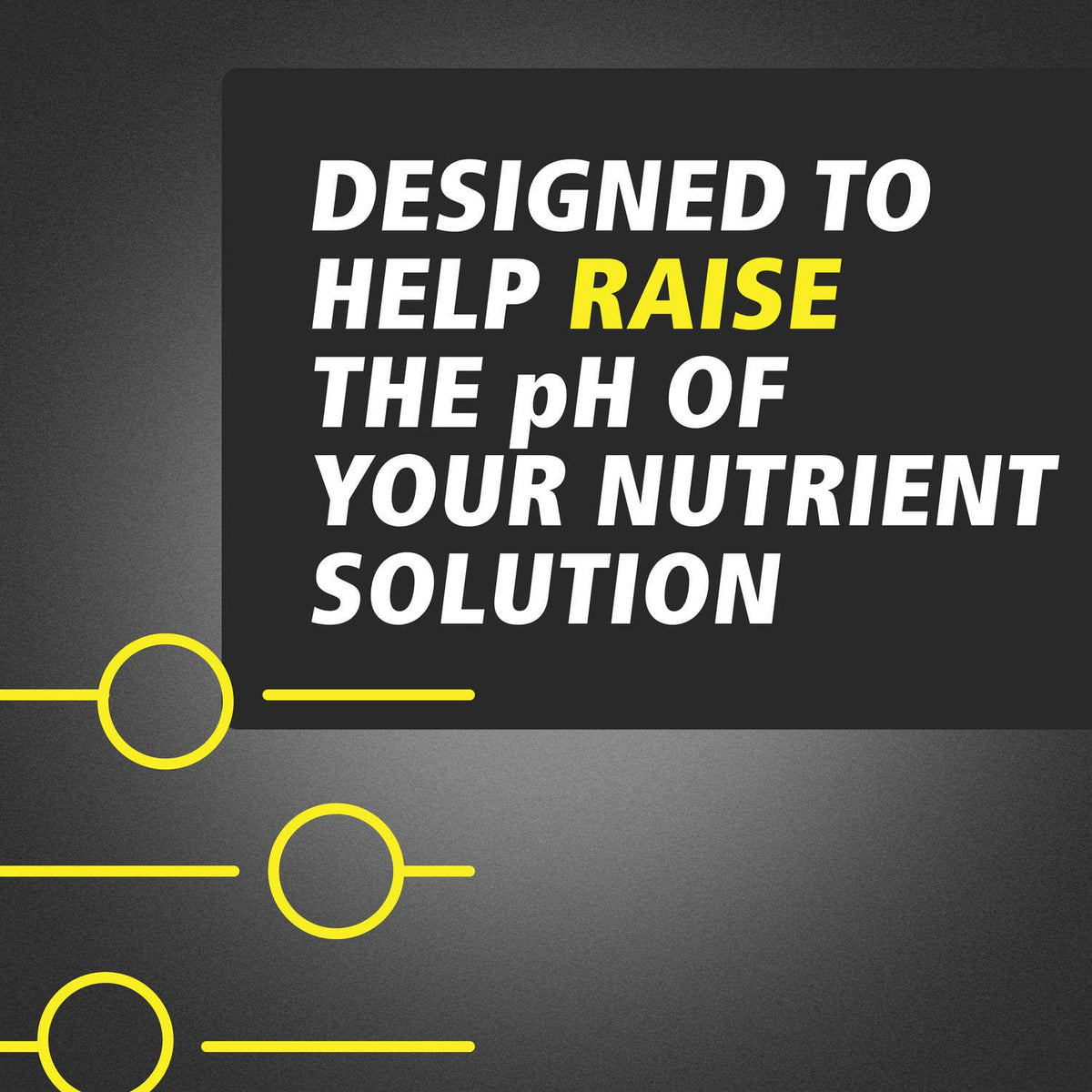 General Hydroponics pH Up bottle pour shows gradual dosing for pH balance.