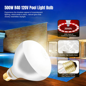 Generalman 3000K warm white glow enhances outdoor pool ambience.
