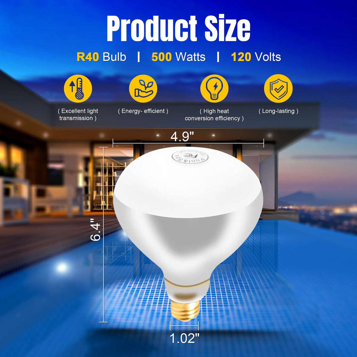 Generalman E26 base pool light ready for simple fixture installation.