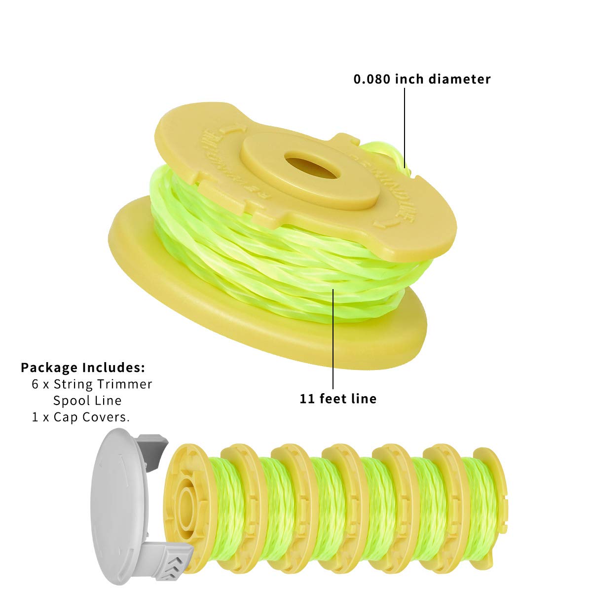 Generep twisted line 0.080 inch for tougher outdoor cutting.