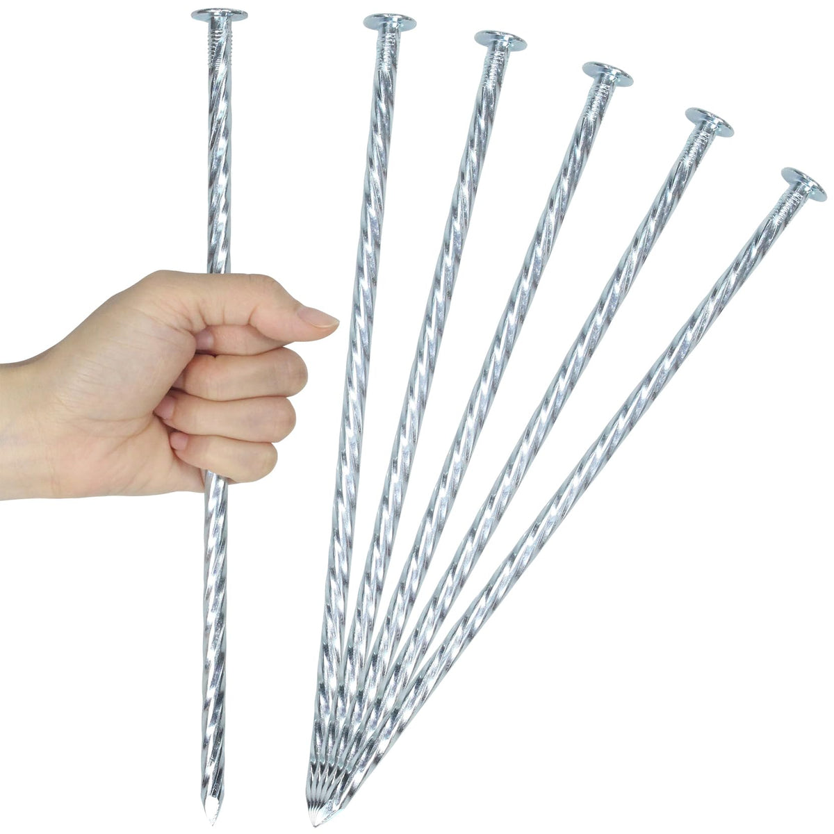 Generic 10-inch landscape stake with spiral grip for secure ground anchoring