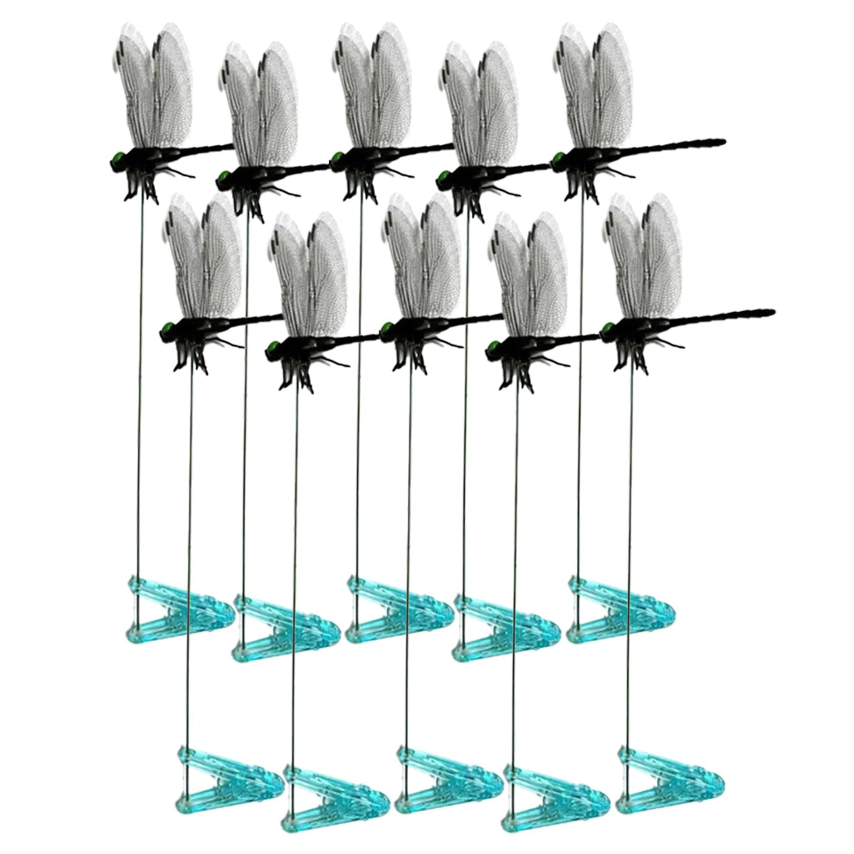 Generic dragonfly clips for garden stakes offer durable outdoor décor.