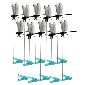 Generic dragonfly clips for garden stakes offer durable outdoor décor.