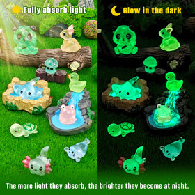 Generic panda resin figures brighten fairy gardens with soft glow.