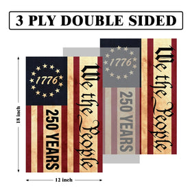 Generic 1776 America flag, double-sided design, readable from both sides.