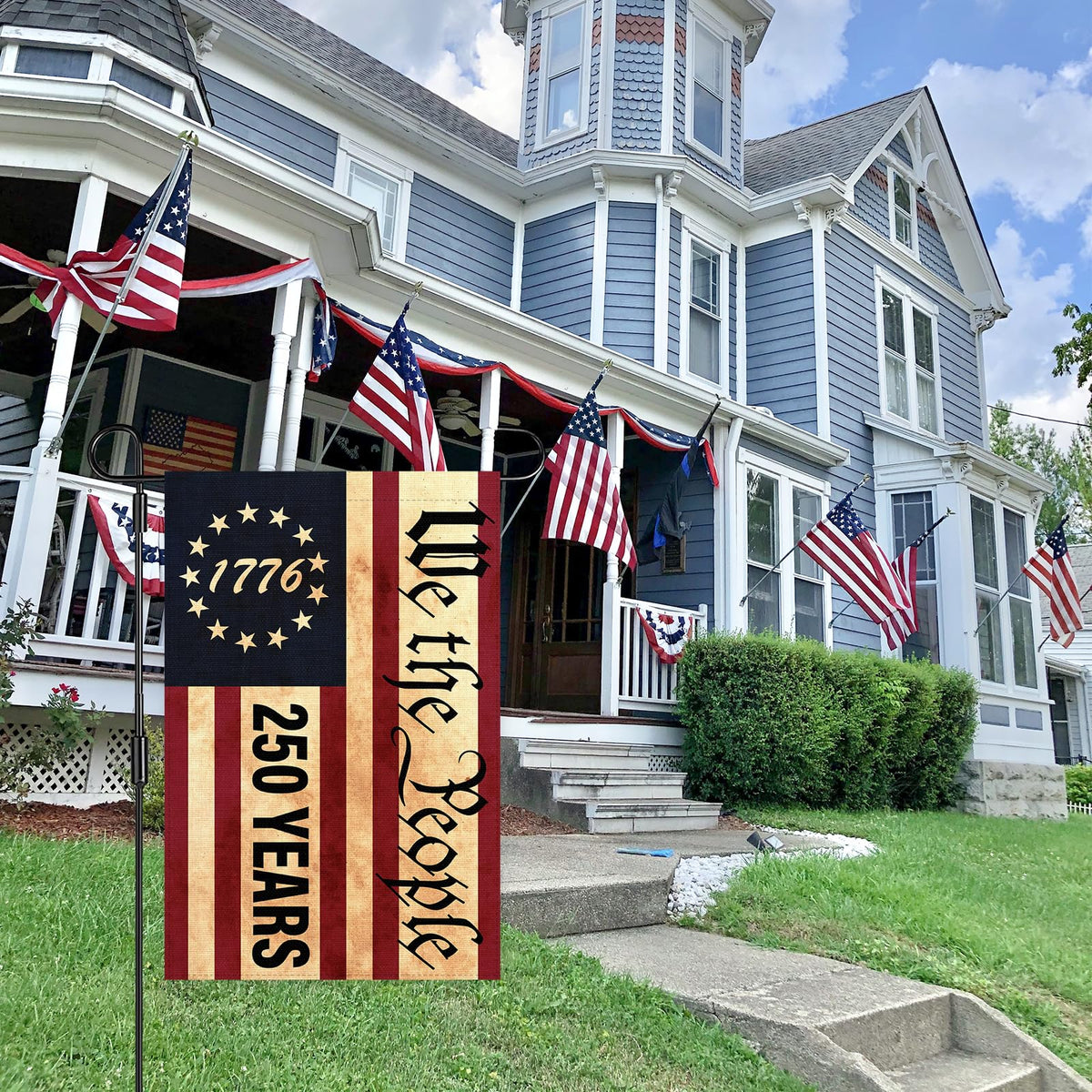 Generic 1776 America flag, yard banner perfect for patios and porches.