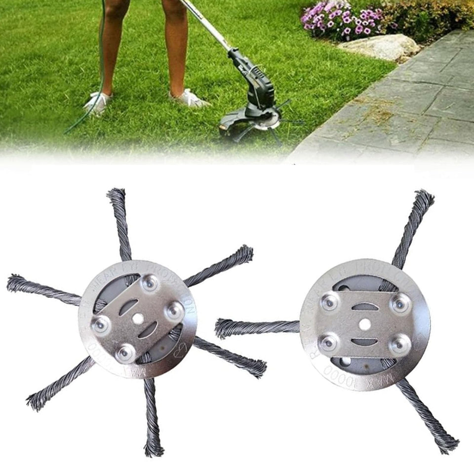 Generic 2-pack 6-inch steel wire brush head, ideal for edging and clearing tough weeds.