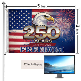 Generic 3-ply double-sided flag preserves readable graphics from both sides.
