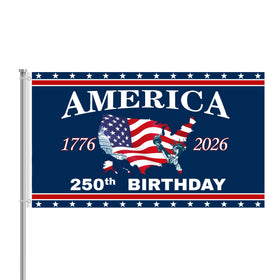 Generic 250th anniversary flag front view ideal for outdoor porch display